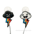 new arrival a couple lovely dark clouds and white clouds shape embossed 2D soft pvc earphone charms